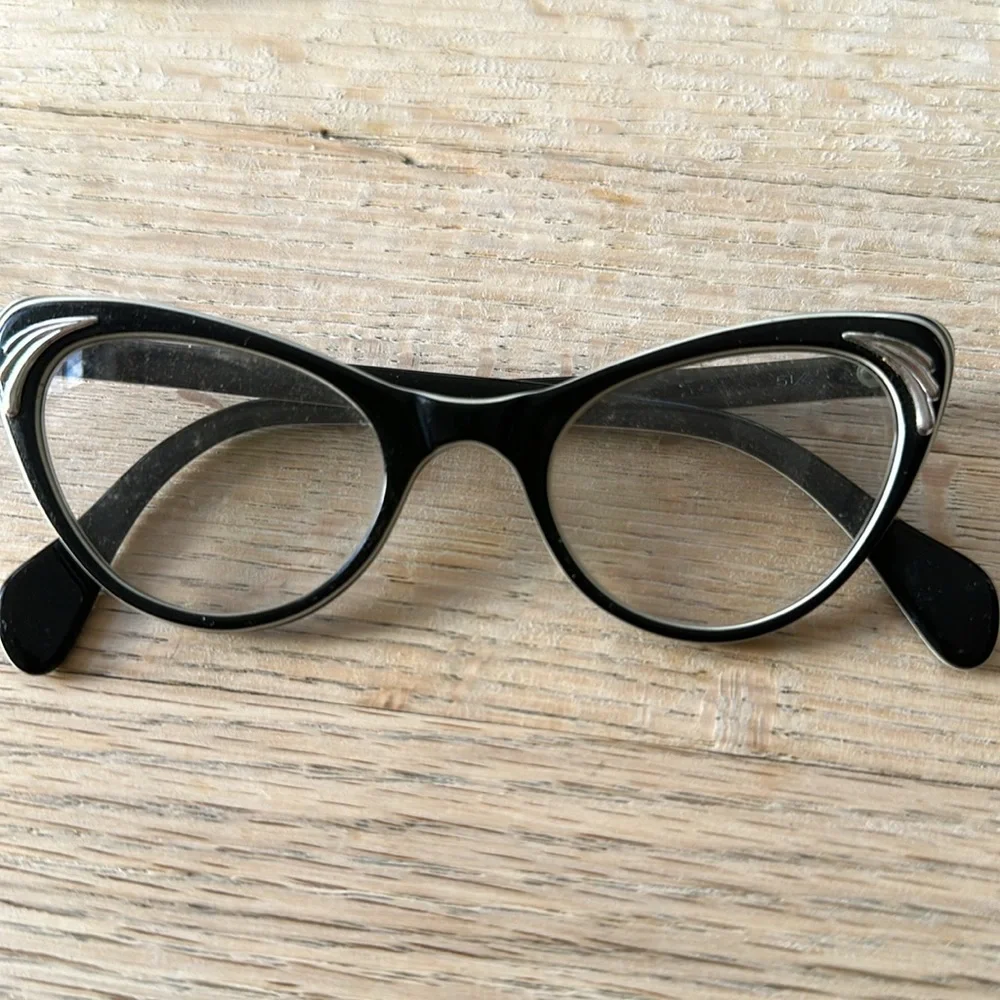 1950s 1960s Vintage CAT EYE Glasses..vintage eyewear. fancy. cat eye. Small - Picture 6 of 11
